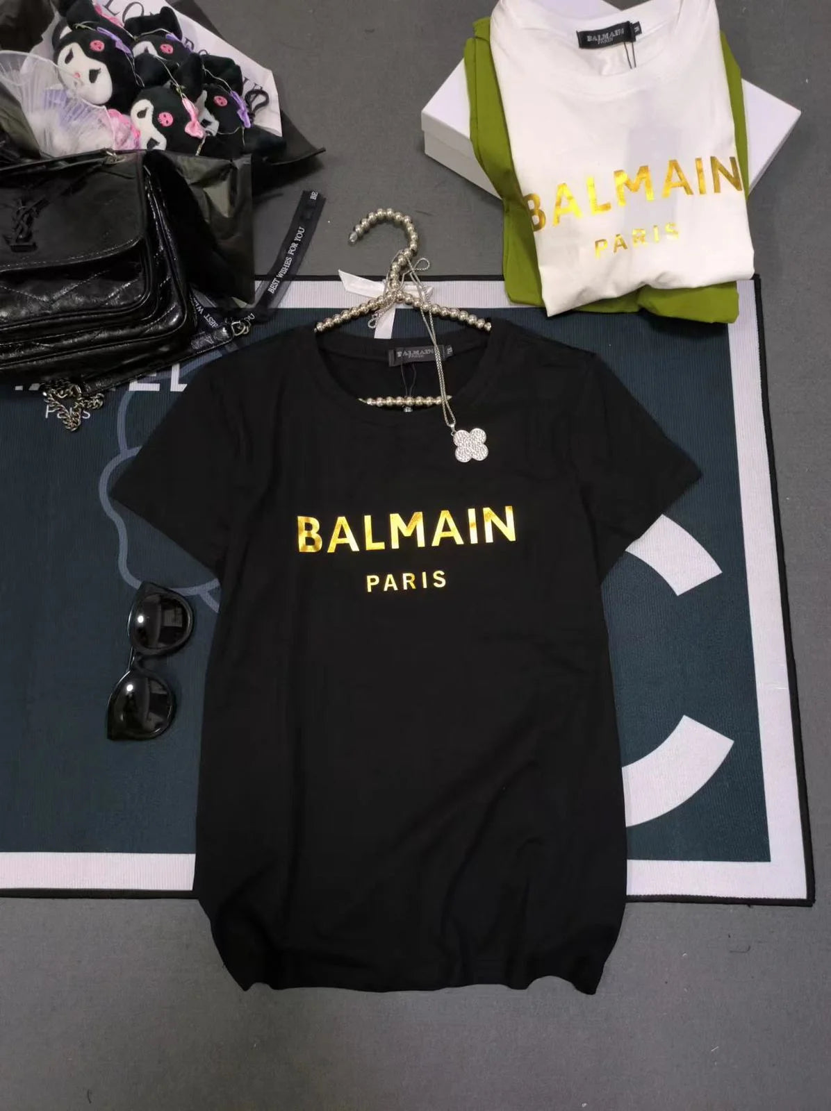 BALMAIN || Balmain Metallic-Logo T-Shirt For Girls - FASHION MYST 