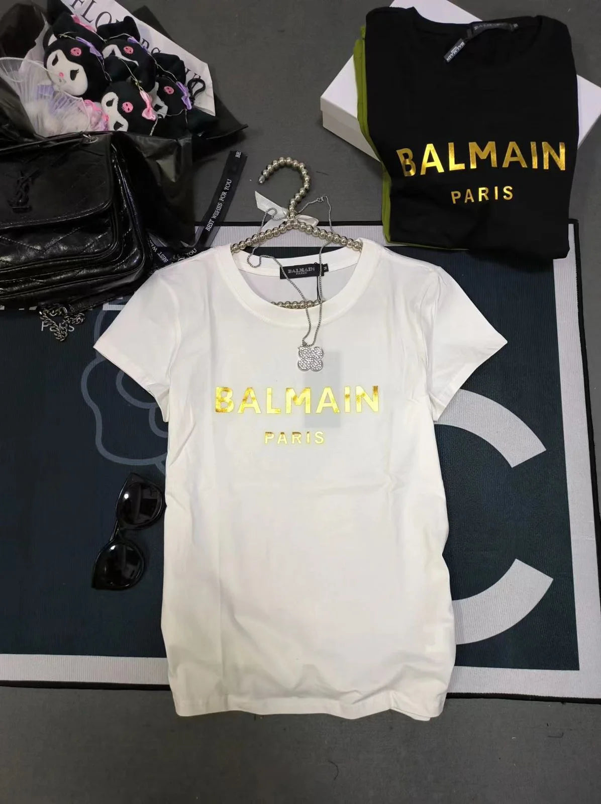 BALMAIN || Balmain Metallic-Logo T-Shirt For Girls - FASHION MYST 