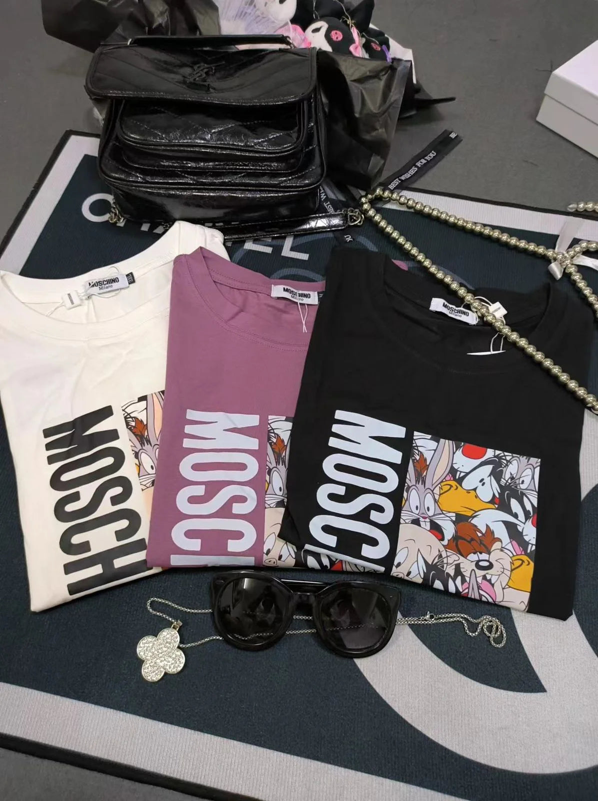 MOSCHINO || Jersey T-Shirt Featuring Logo And Animals Print - FASHION MYST 