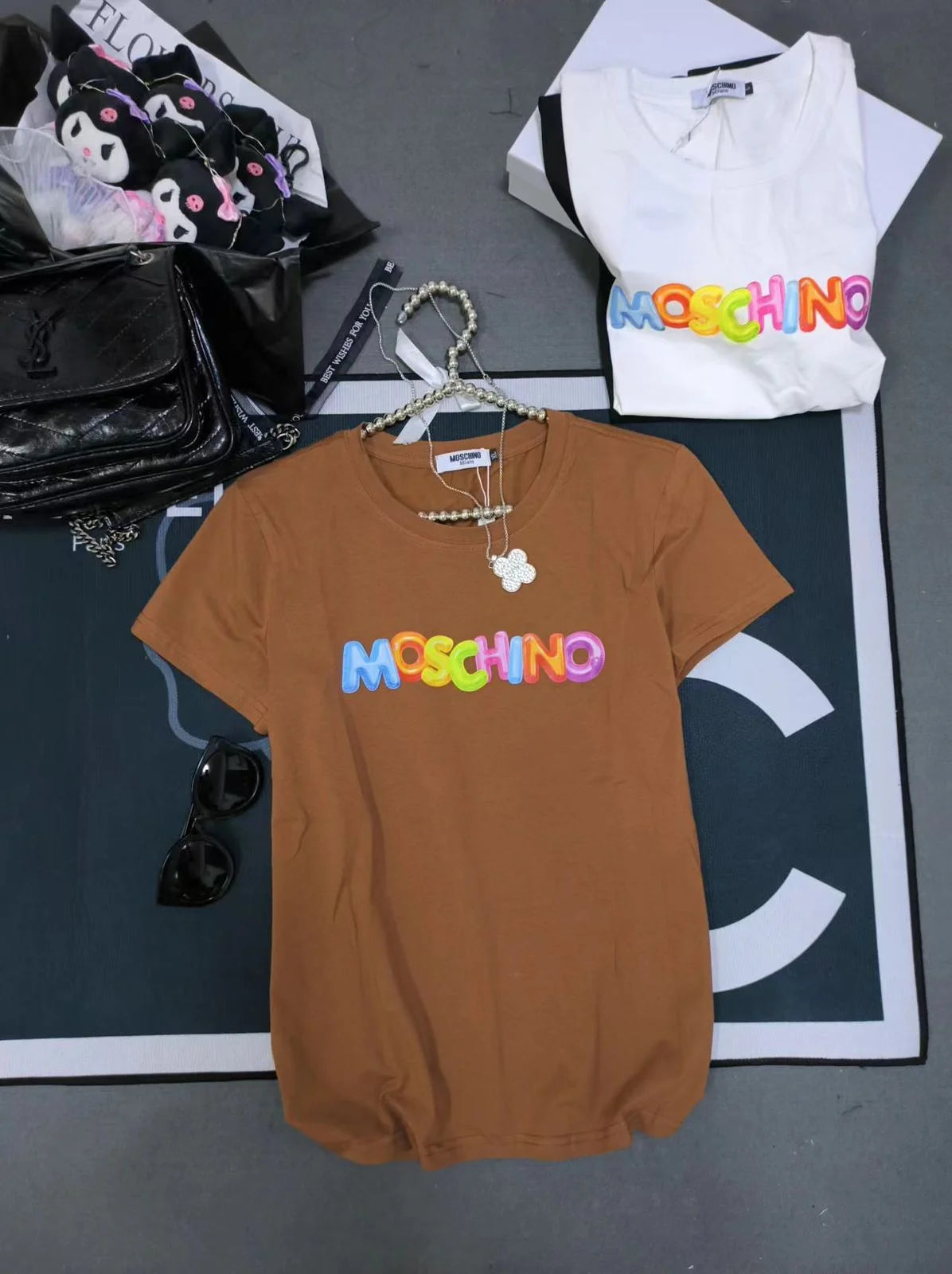 MOSCHINO || Oversized Rainbow Logo T-shirt - FASHION MYST 