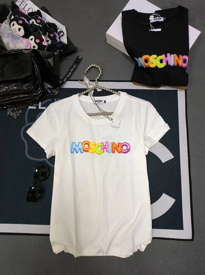 MOSCHINO || Oversized Rainbow Logo T-shirt - FASHION MYST 