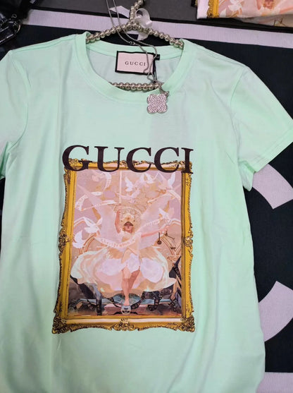 GUCCI || Logo Printed Cotton Short Sleeve T-Shirt For Girls - FASHION MYST 