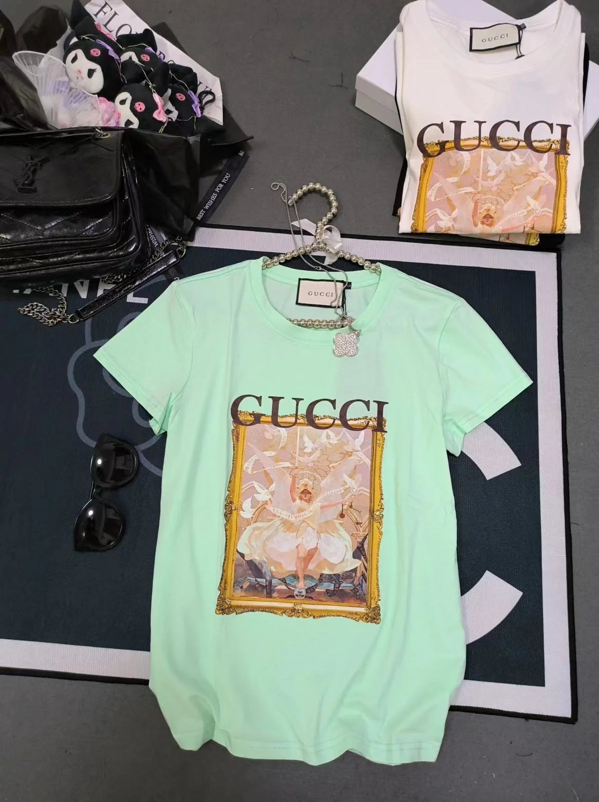 GUCCI || Logo Printed Cotton Short Sleeve T-Shirt For Girls - FASHION MYST 