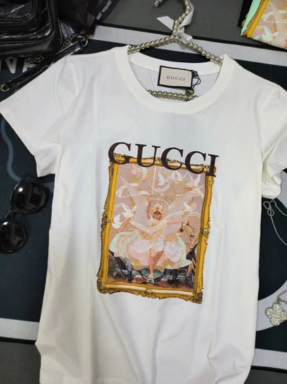 GUCCI || Logo Printed Cotton Short Sleeve T-Shirt For Girls - FASHION MYST 