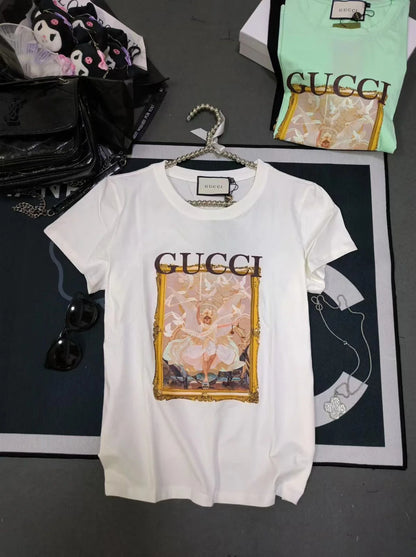 GUCCI || Logo Printed Cotton Short Sleeve T-Shirt For Girls - FASHION MYST 