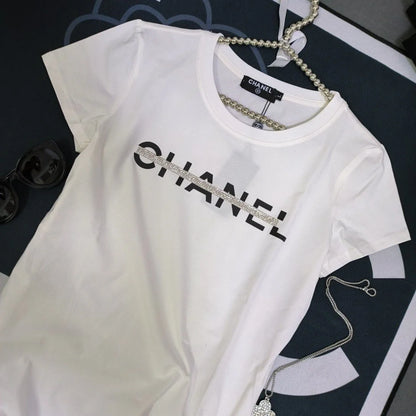 CHANEL || Chanel Text Logo T-Shirt For Girls - FASHION MYST 