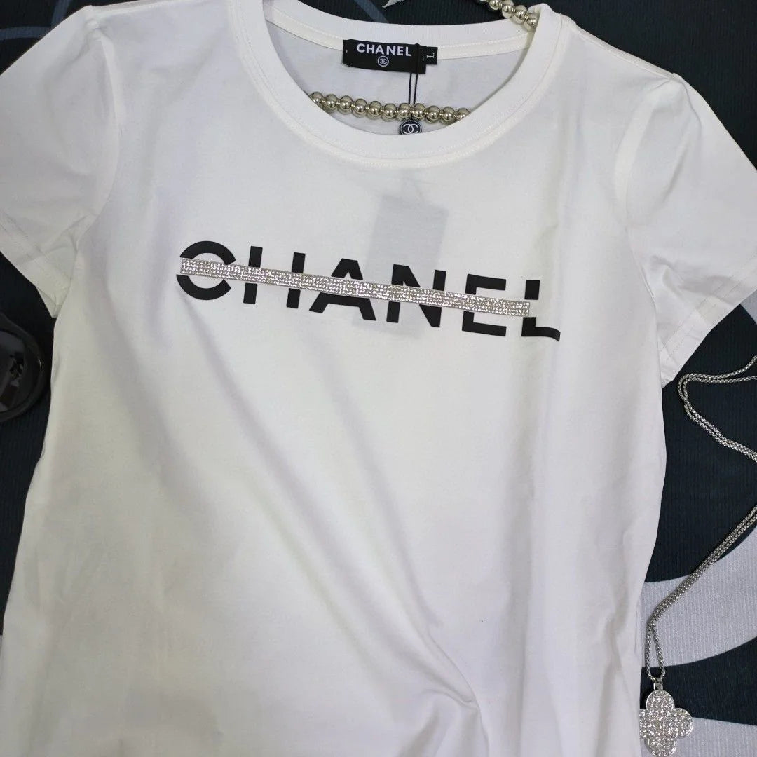 CHANEL || Chanel Text Logo T-Shirt For Girls - FASHION MYST 