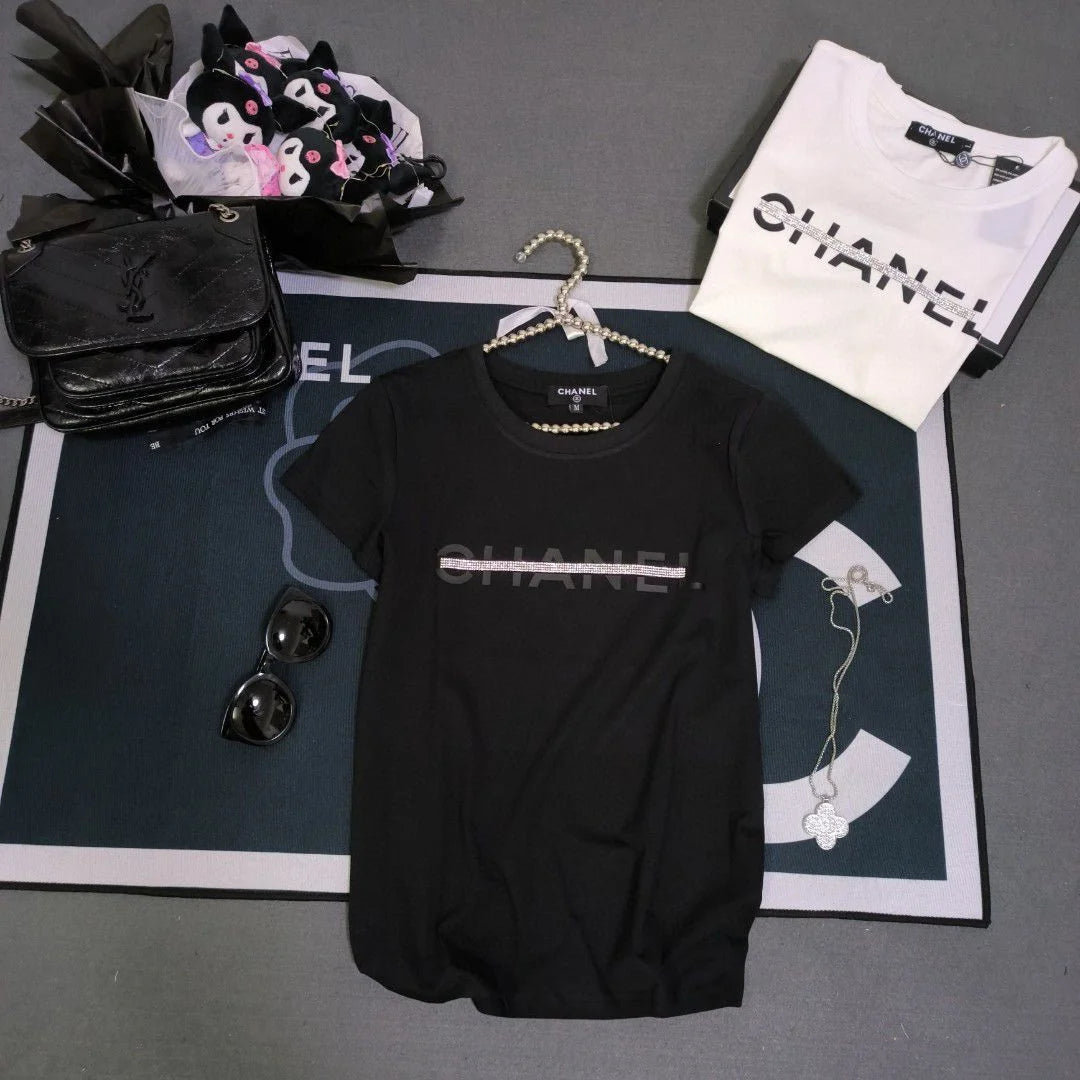 CHANEL || Chanel Text Logo T-Shirt For Girls - FASHION MYST 