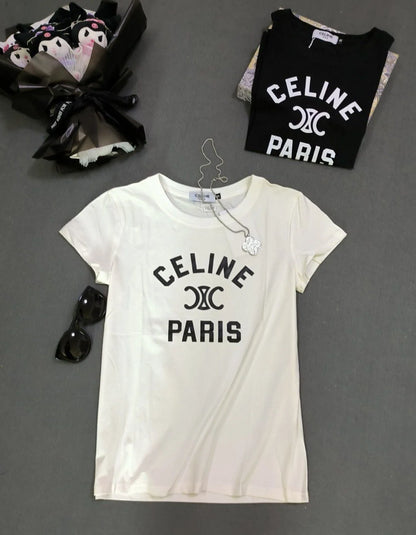 CELINE || Celine Paris Logo T-Shirt In Cotton Jersey - FASHION MYST 