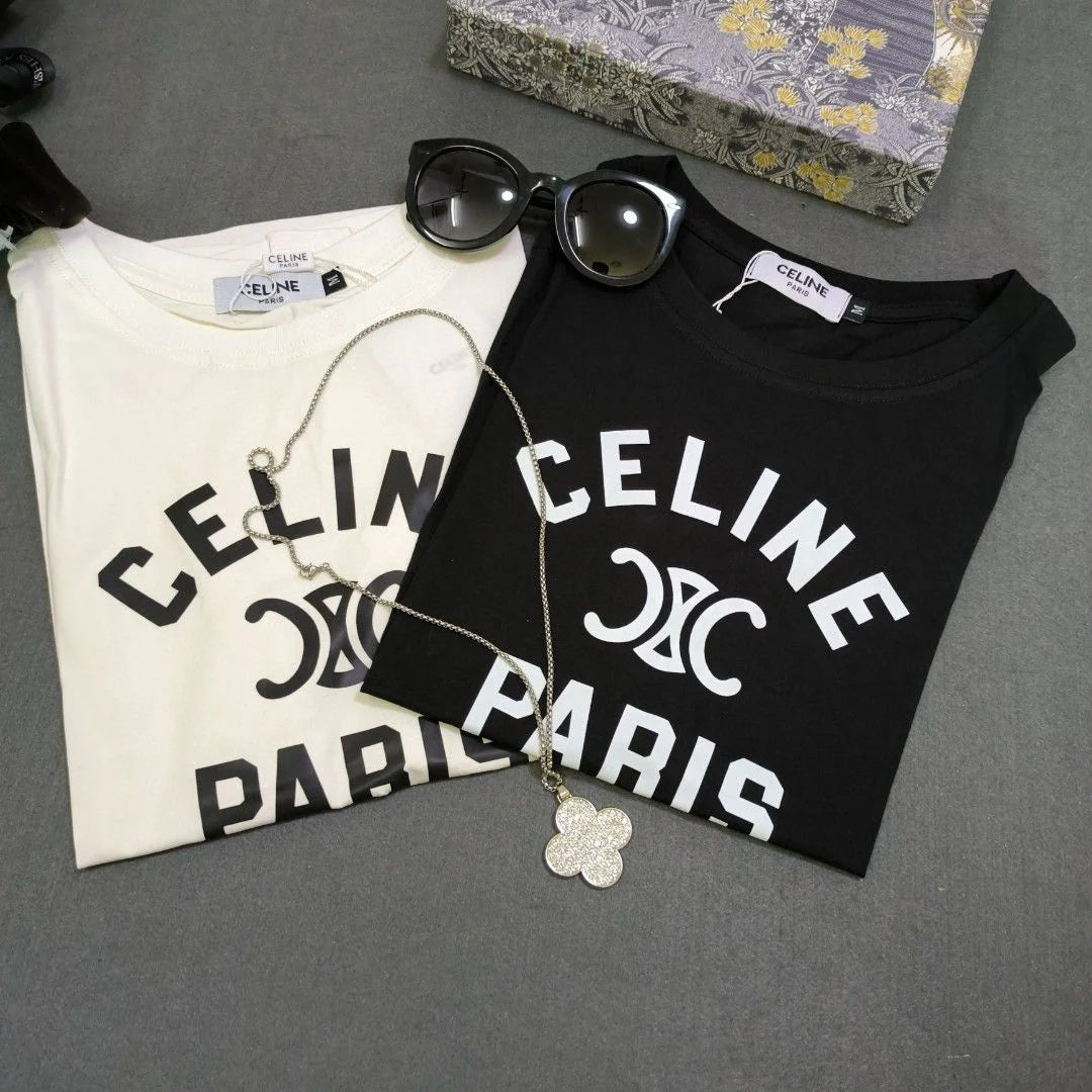 CELINE || Celine Paris Logo T-Shirt In Cotton Jersey - FASHION MYST 