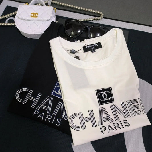 CHANEL || Chanel Paris Text Logo T-Shirt For Girls - FASHION MYST 