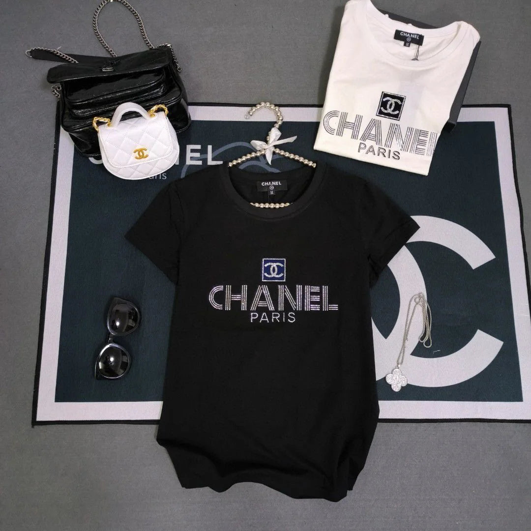 CHANEL || Chanel Paris Text Logo T-Shirt For Girls - FASHION MYST 