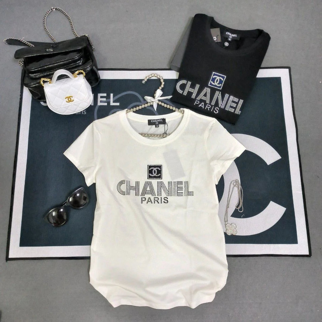 CHANEL || Chanel Paris Text Logo T-Shirt For Girls - FASHION MYST 