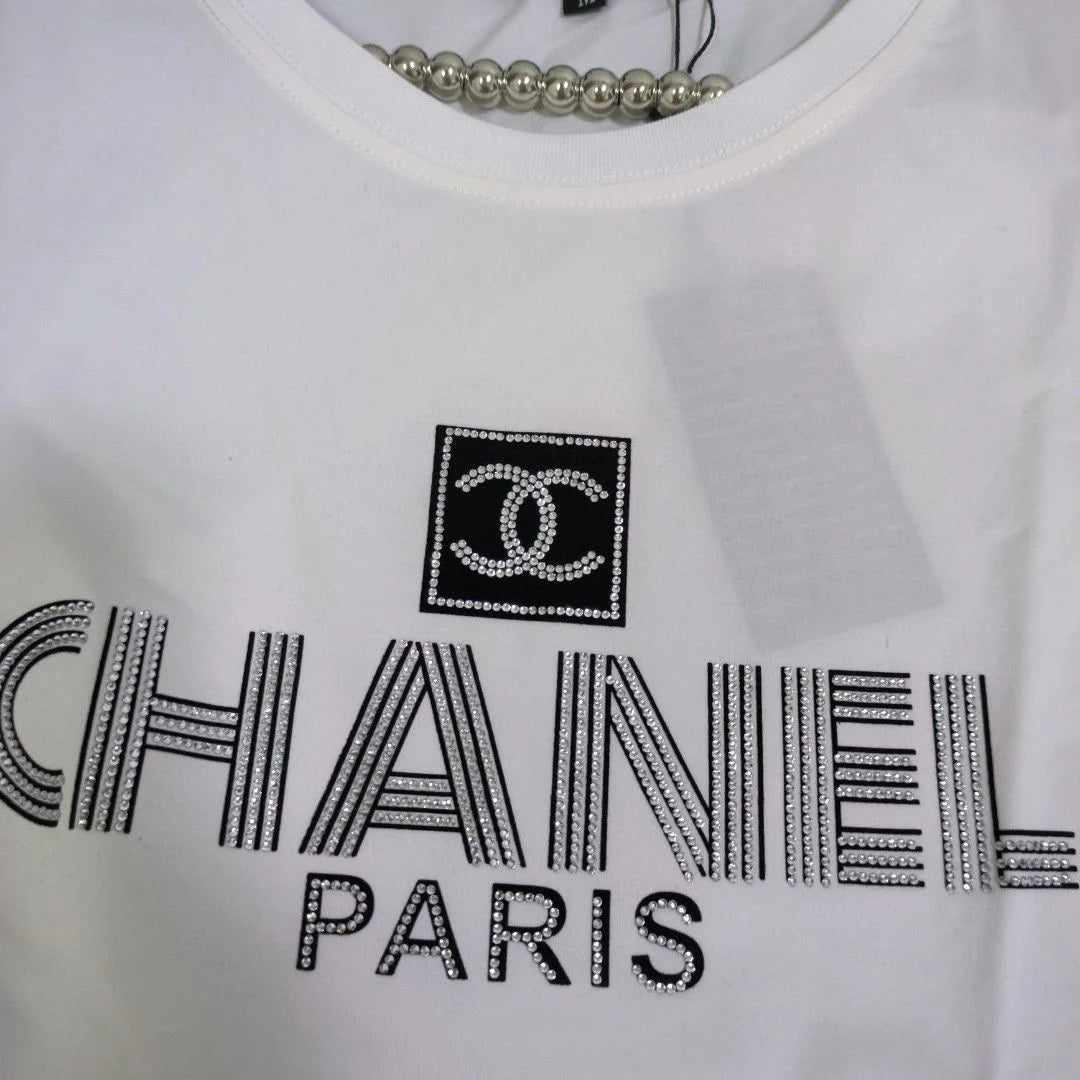 CHANEL || Chanel Paris Text Logo T-Shirt For Girls - FASHION MYST 