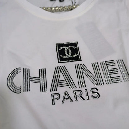 CHANEL || Chanel Paris Text Logo T-Shirt For Girls - FASHION MYST 