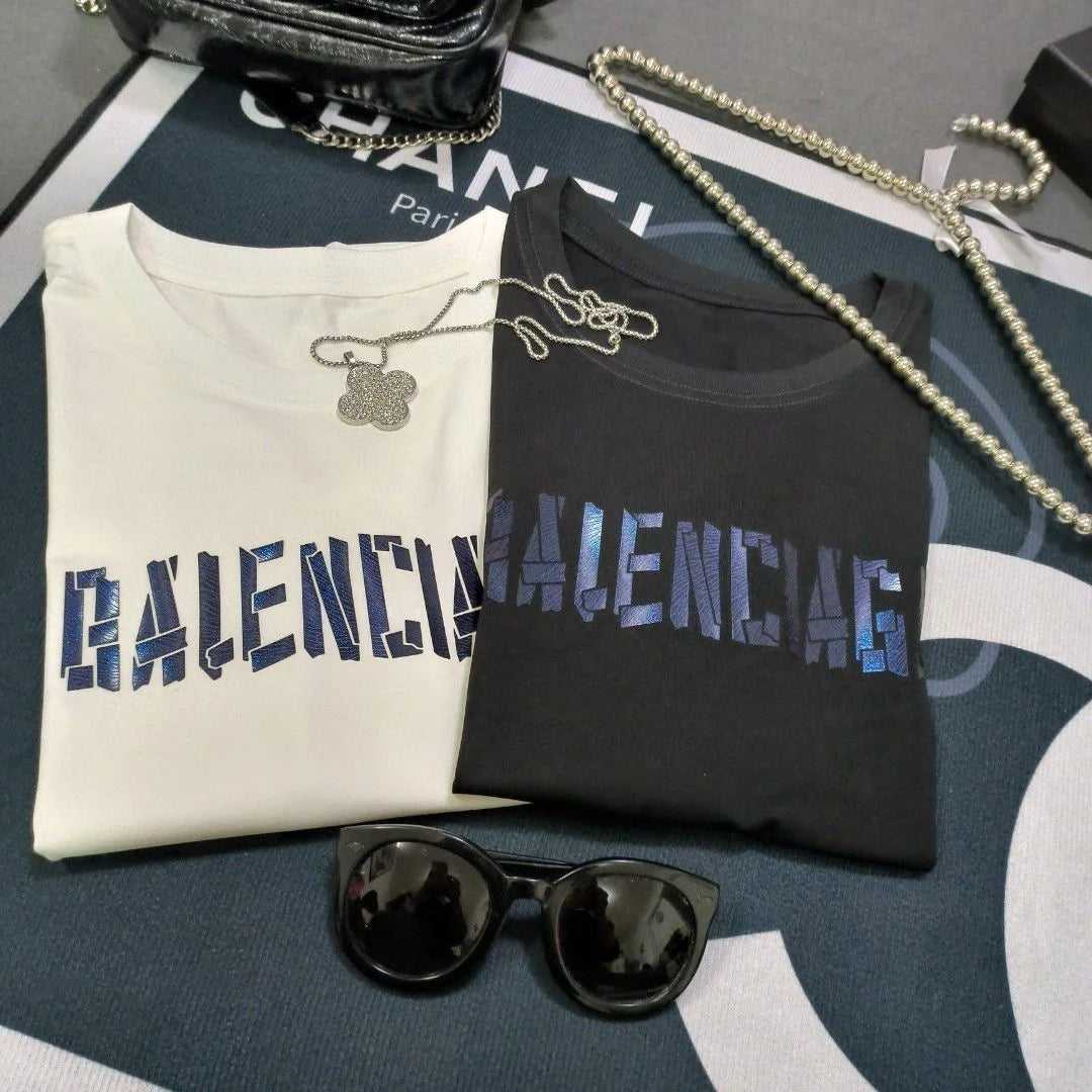 BALENCIAGA || Tape Type T-shirt Medium Fit For Girls - FASHION MYST 