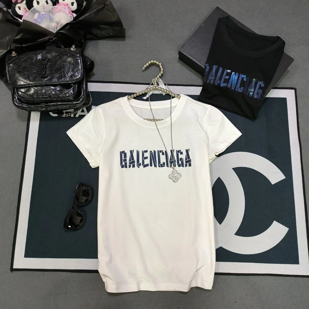 BALENCIAGA || Tape Type T-shirt Medium Fit For Girls - FASHION MYST 