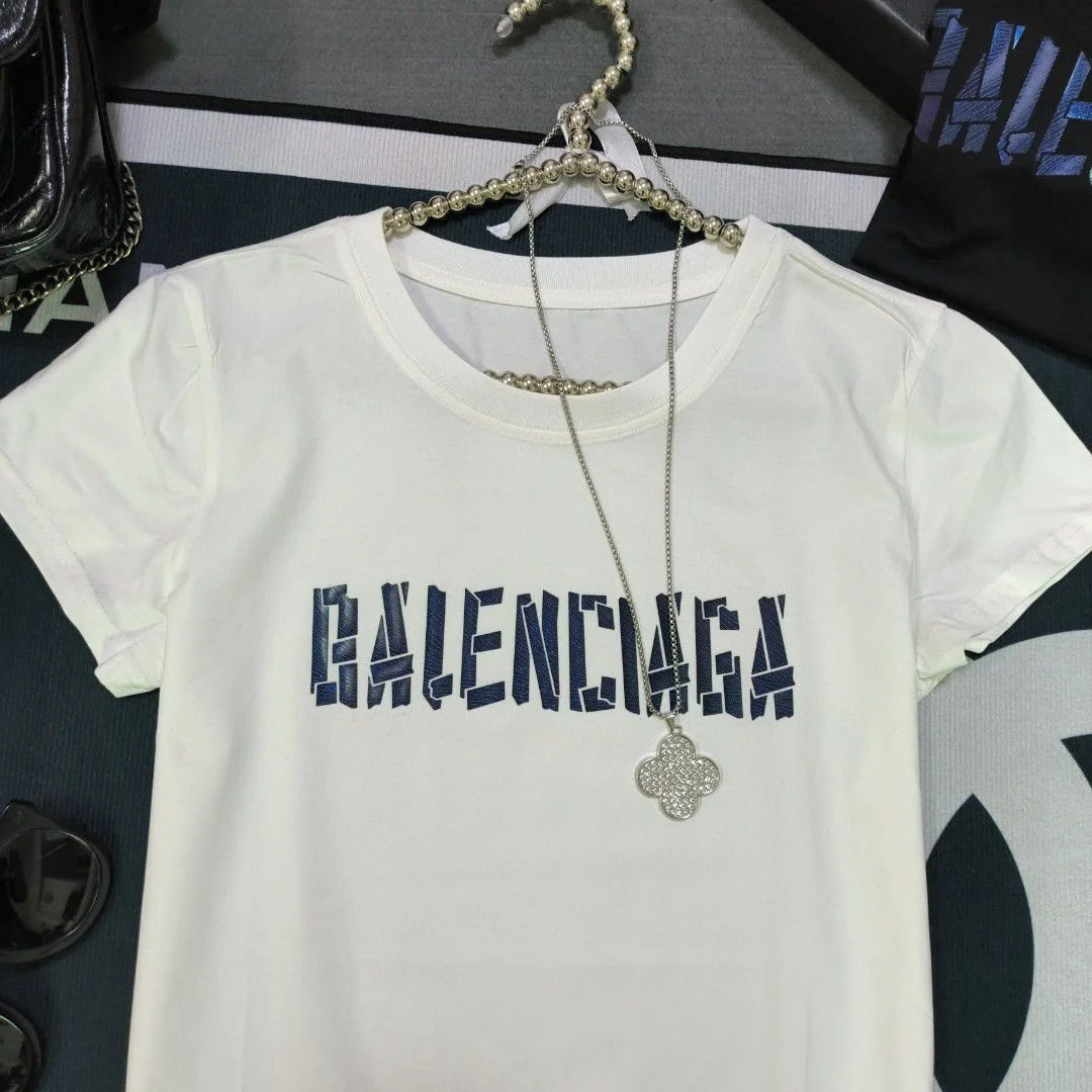 BALENCIAGA || Tape Type T-shirt Medium Fit For Girls - FASHION MYST 