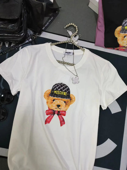 MOSCHINO || Teddy Bear-Print Cotton T-Shirt For Girls - FASHION MYST 