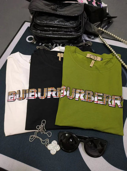 BURBERRY || Luxury T-Shirt With BURBERRY Logo Print For Girls - FASHION MYST 