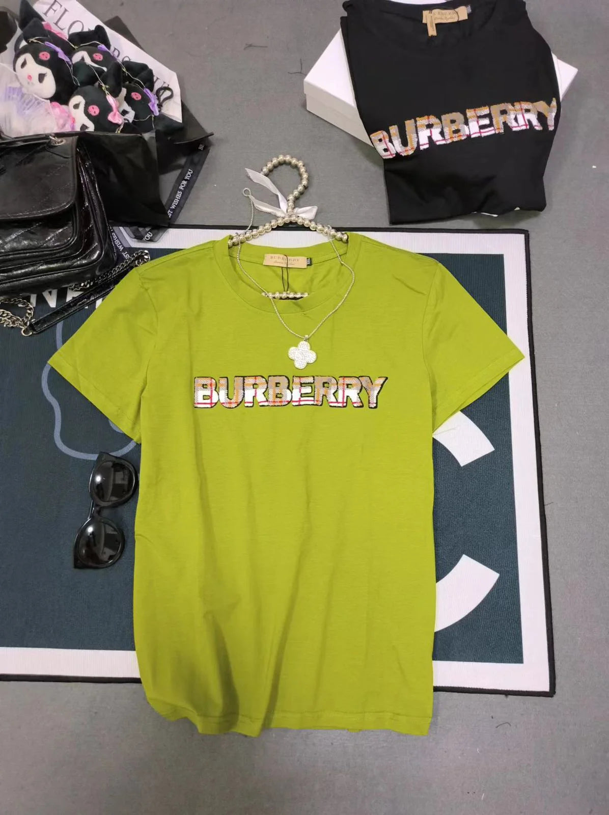 BURBERRY || Luxury T-Shirt With BURBERRY Logo Print For Girls - FASHION MYST 