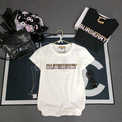 BURBERRY || Luxury T-Shirt With BURBERRY Logo Print For Girls - FASHION MYST 