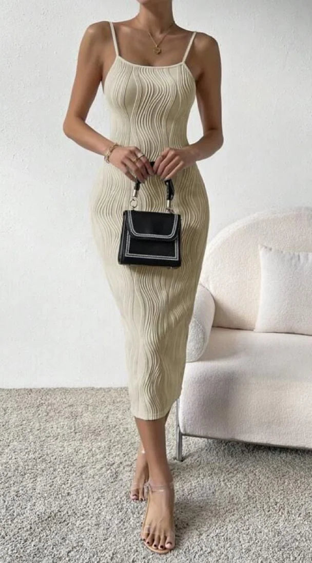 knee length dresses for ladies ZARA || White Textured Bodycon Dress For Girls – FASHION MYST