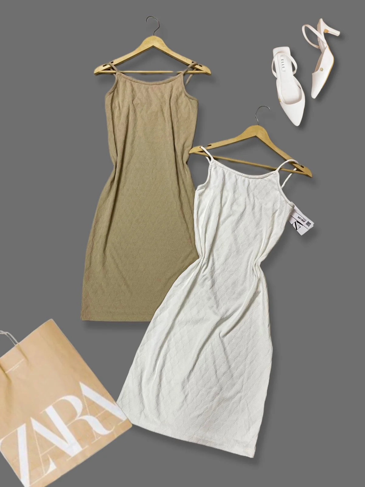 ZARA || White Textured Bodycon Dress For Girls – FASHION MYST