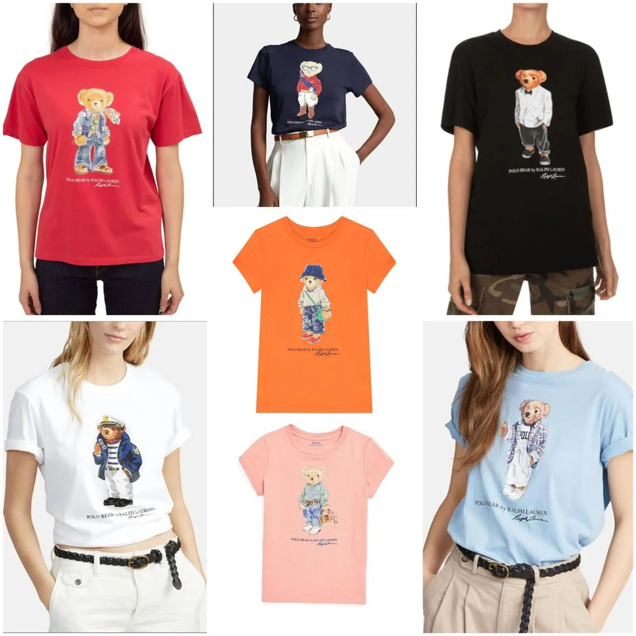 POLO RALPH LAUREN || Retro Bear Print T-Shirt In Washed For Girls - FASHION MYST 