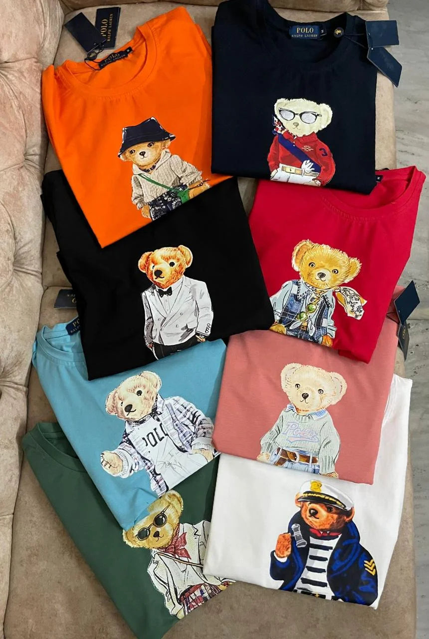 POLO RALPH LAUREN || Retro Bear Print T-Shirt In Washed For Girls - FASHION MYST 