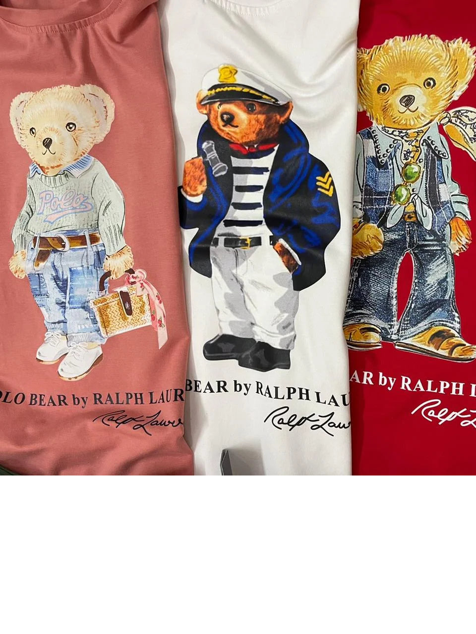 POLO RALPH LAUREN || Retro Bear Print T-Shirt In Washed For Girls - FASHION MYST 