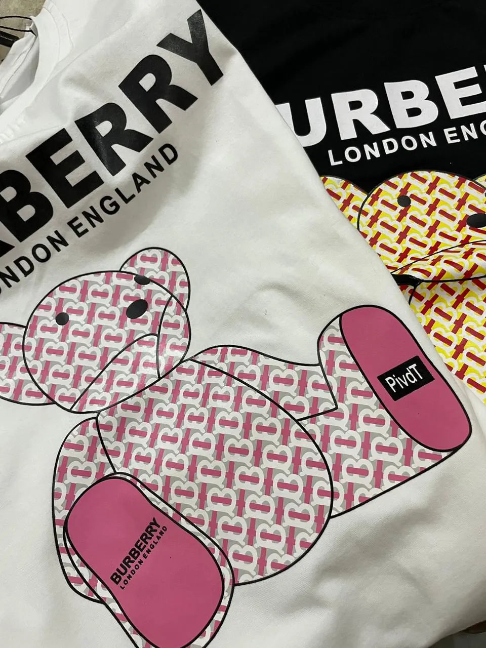 BURBERRY || TB Teddy Bear Logo Ladies T-Shirt - FASHION MYST 