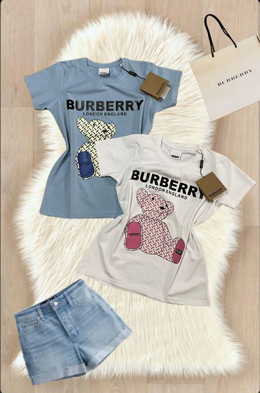 BURBERRY || TB Teddy Bear Logo Ladies T-Shirt - FASHION MYST 