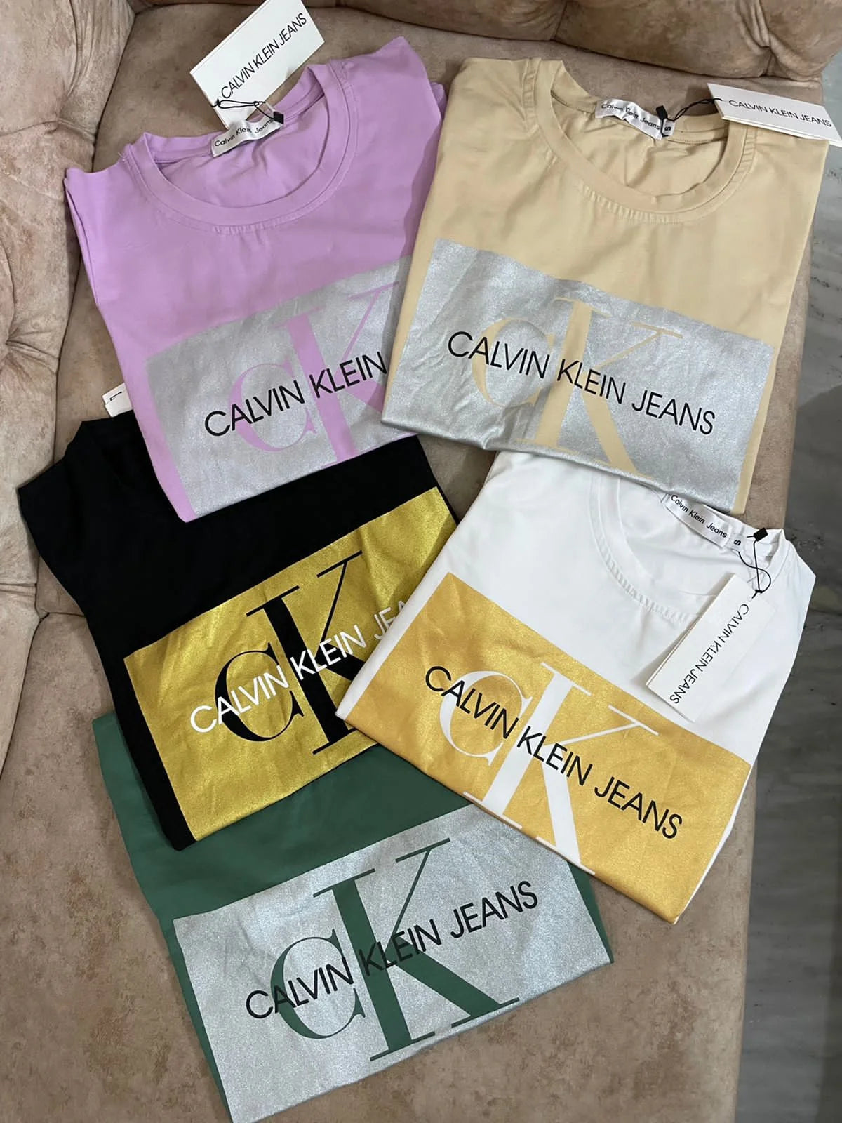 CALVIN KLIEN JEANS || Women CK Logo Printed Round Neck T-shirt - FASHION MYST 