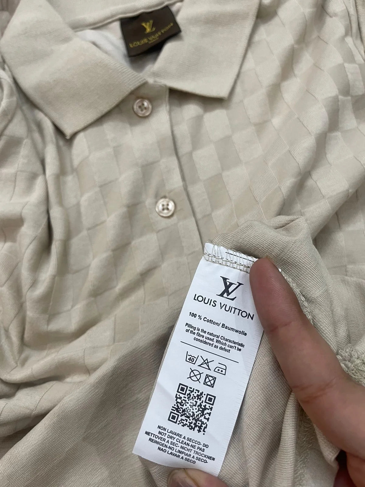 LOUIS VUITTON || Slim Fit Textured-Knit Polo T-Shirt For Girls 
