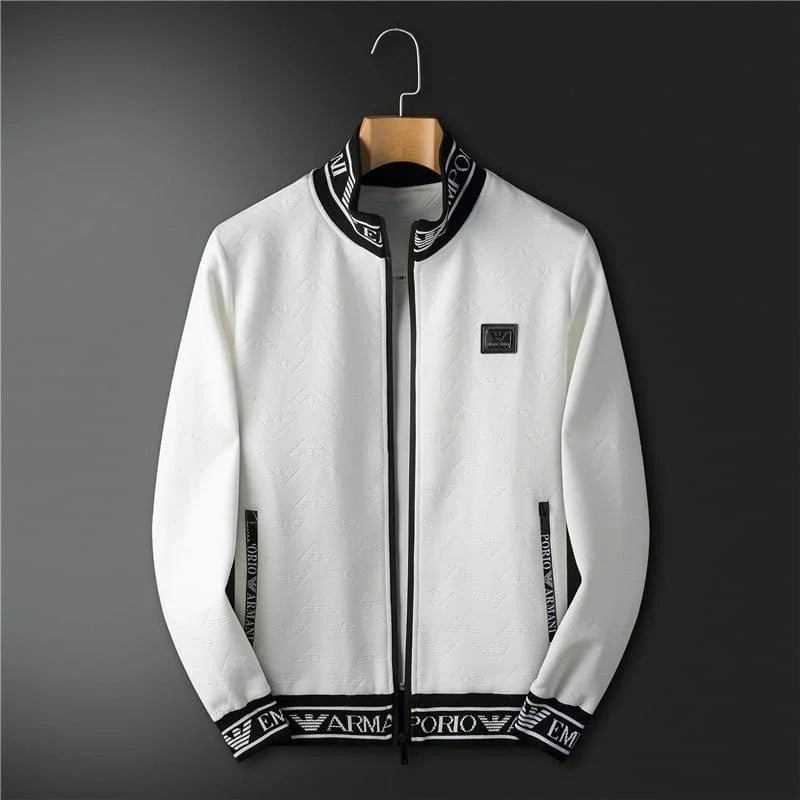 EMP*RIO ARM*NI || Laced Edges White Track Suit For Men