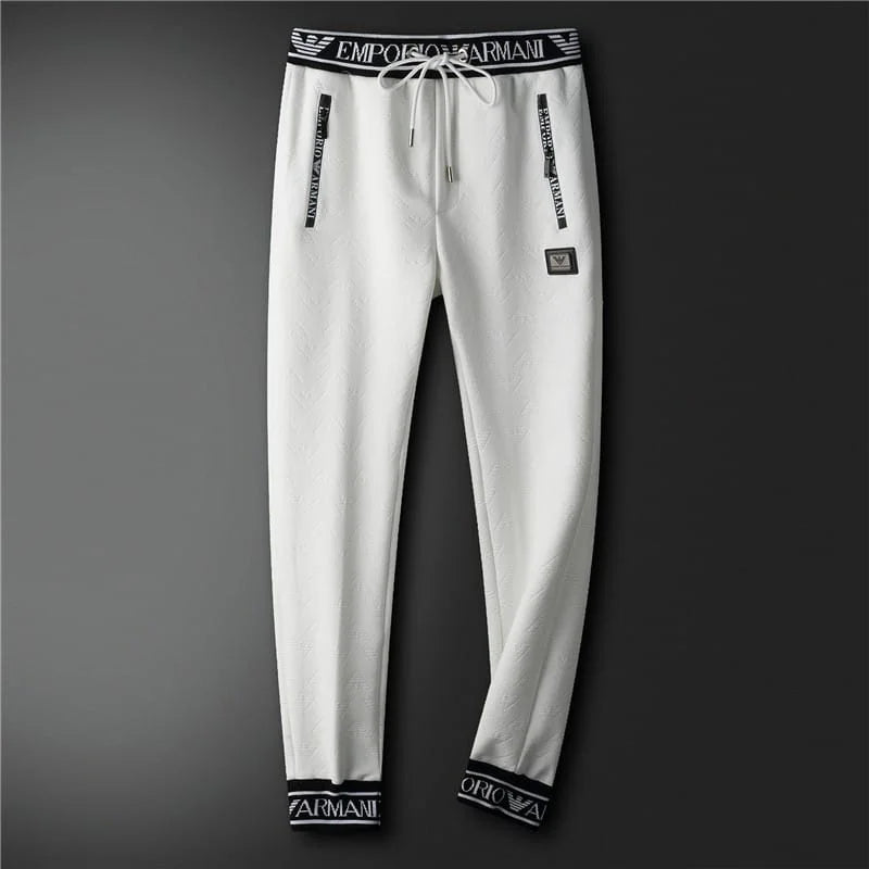 EMP*RIO ARM*NI || Laced Edges White Track Suit For Men