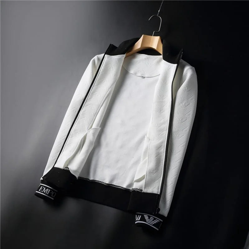 EMP*RIO ARM*NI || Laced Edges White Track Suit For Men