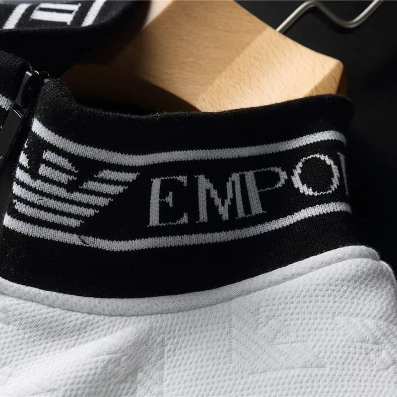 EMP*RIO ARM*NI || Laced Edges White Track Suit For Men