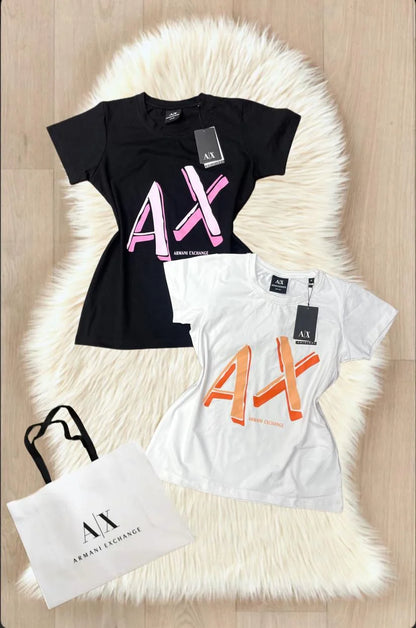 ARM*NI EXCH*NGE || Icon Logo Boyfriend Fit T-Shirt For Girls - FASHION MYST 