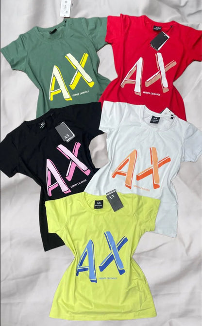 ARM*NI EXCH*NGE || Icon Logo Boyfriend Fit T-Shirt For Girls - FASHION MYST 