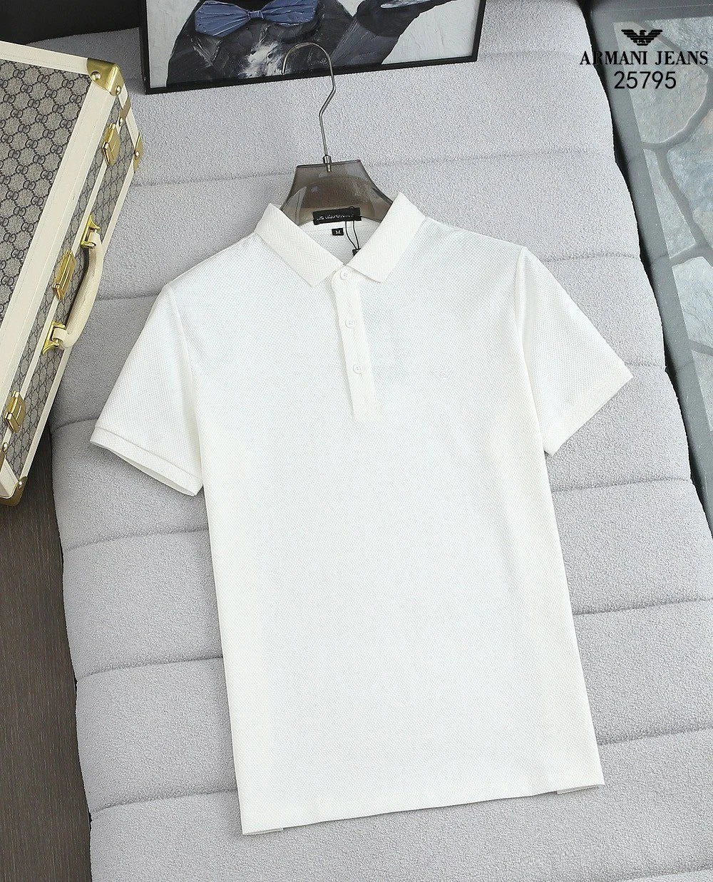 ARM*NI JE*NS || Men's Front Branding Solid Polo T-Shirt - FASHION MYST 