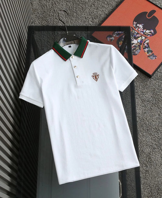 GUCCI || Honeycomb Knit Crest Logo Polo T-Shirt - FASHION MYST 