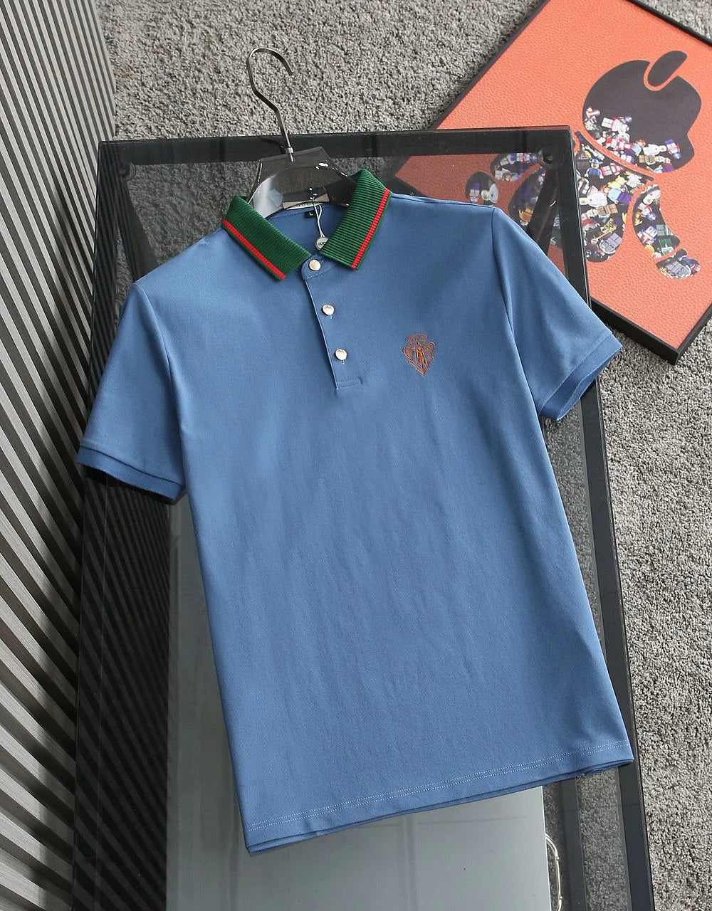 GUCCI || Honeycomb Knit Crest Logo Polo T-Shirt - FASHION MYST 