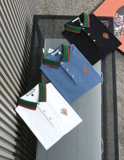 GUCCI || Honeycomb Knit Crest Logo Polo T-Shirt - FASHION MYST 