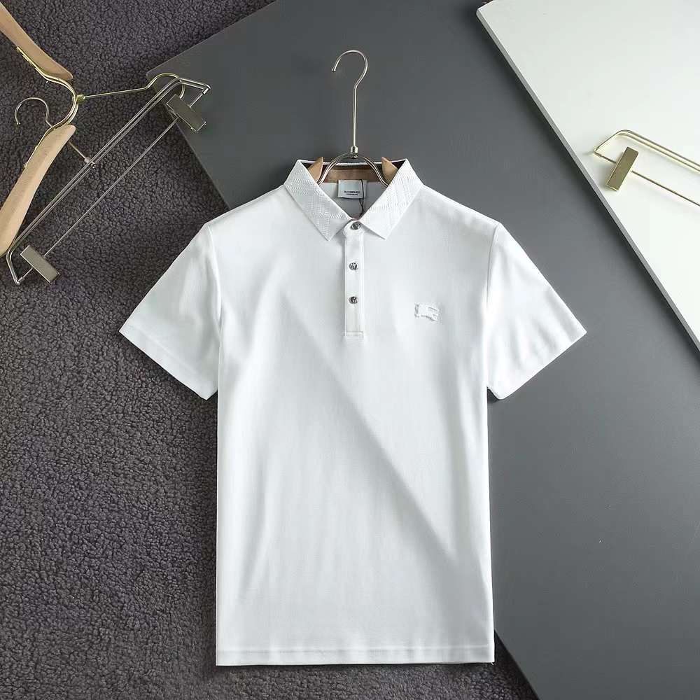 BURBERRY || Oxford Logo Embroidered Polo T-shirt