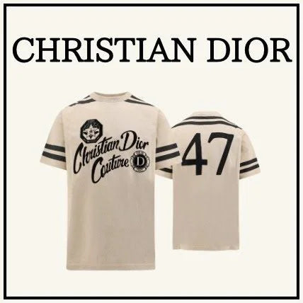 CHRISTIAN DIOR || 2024 SS Unisex Street Style Cotton Short Sleeves Logo Luxury T-Shirt