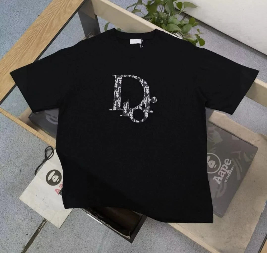 CHRISTIAN DIOR || Dior Letter Logo Embroidery Short Sleeve Unisex Casual Street T-Shirts