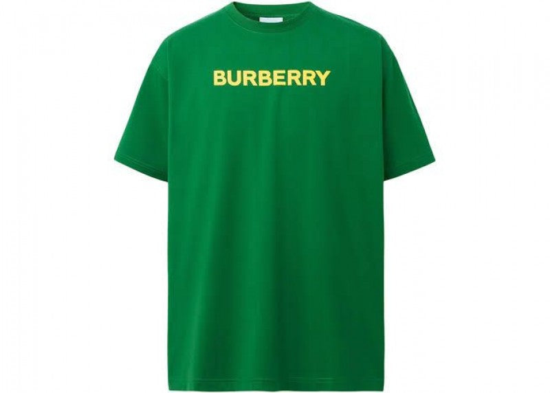 BURBERRY || Harriston Cotton Graphic Green Tees For Men