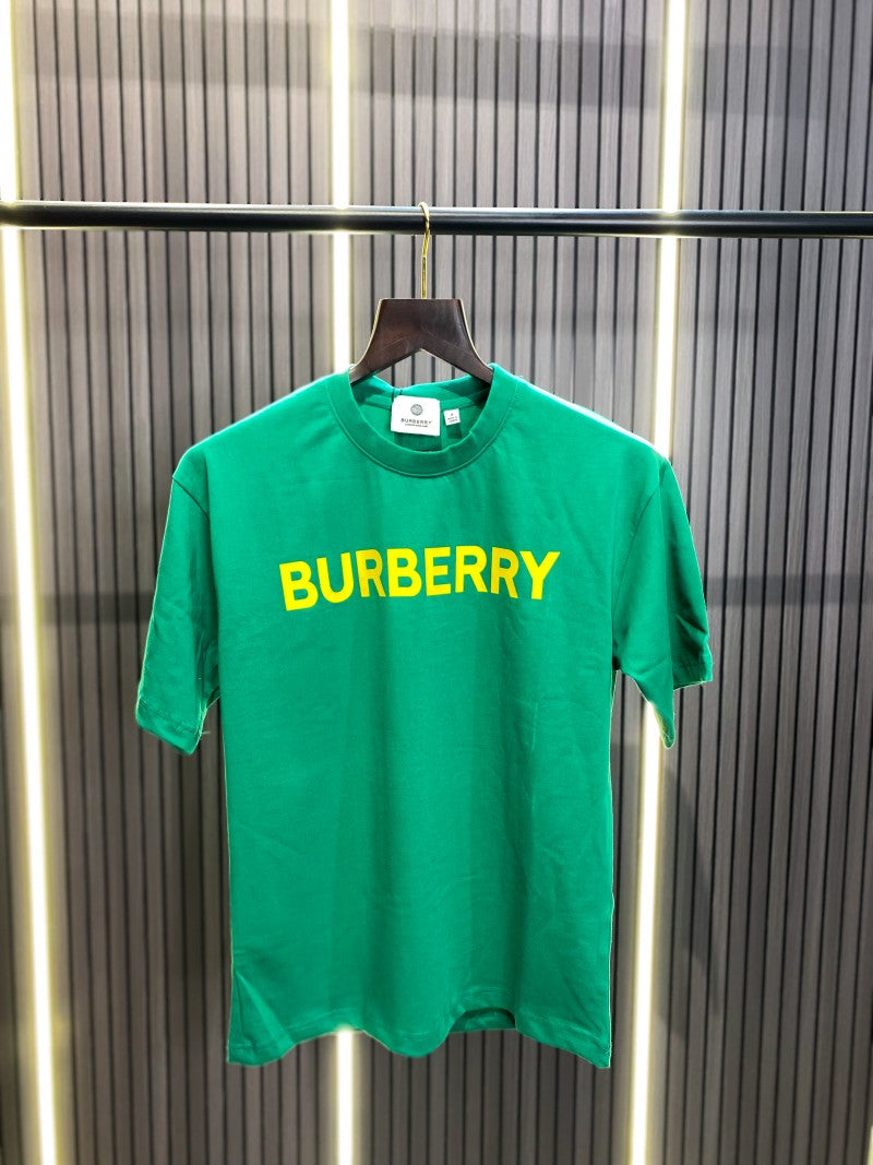 BURBERRY || Harriston Cotton Graphic Green Tees For Men